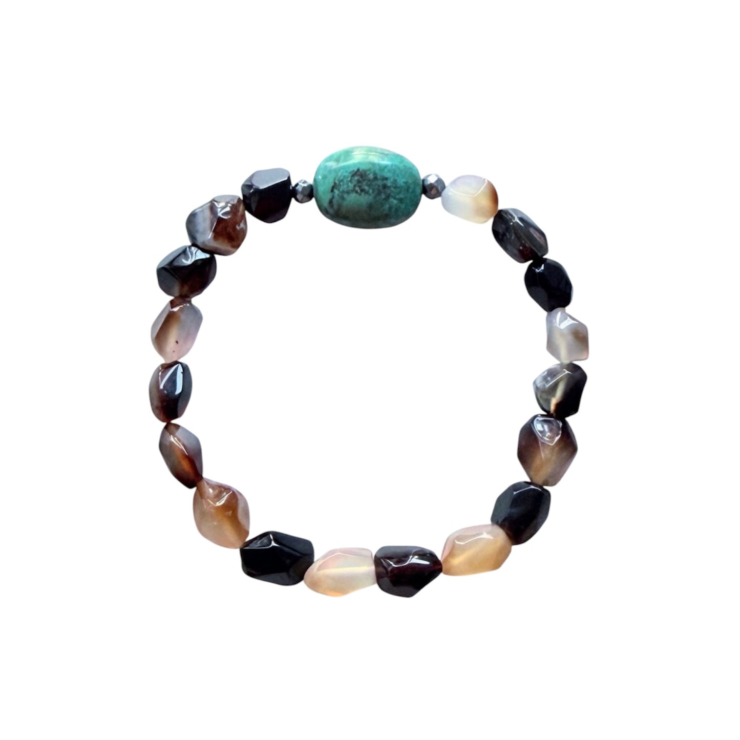 Agate and African turquoise men’s bracelet