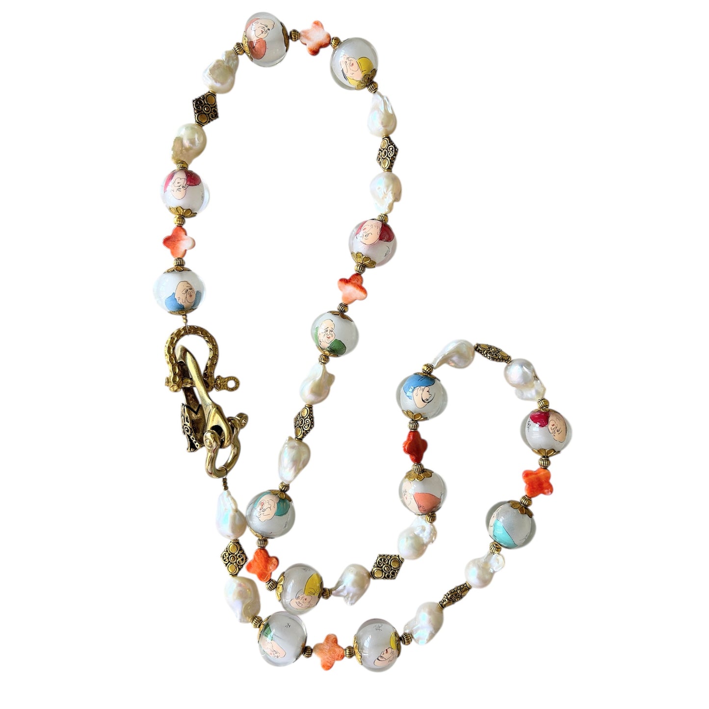 Reverse painted glass bead bracelets