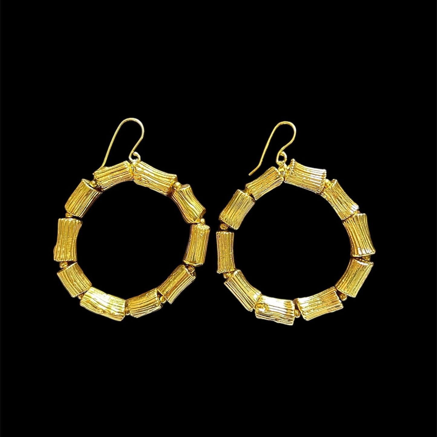 Round bamboo earrings