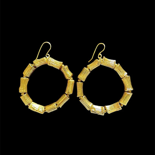 Round bamboo earrings