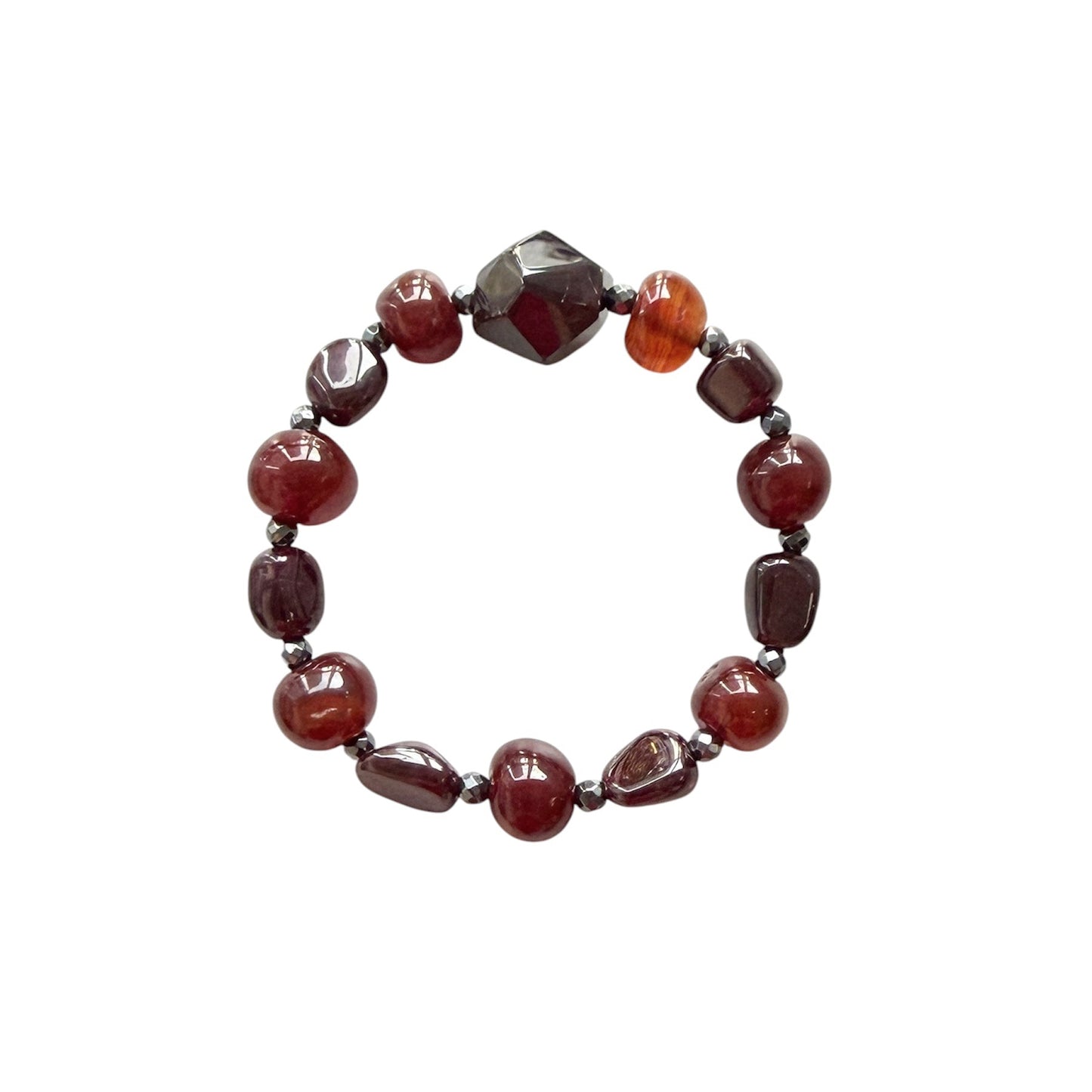Garnet and carnelian men’s bracelet