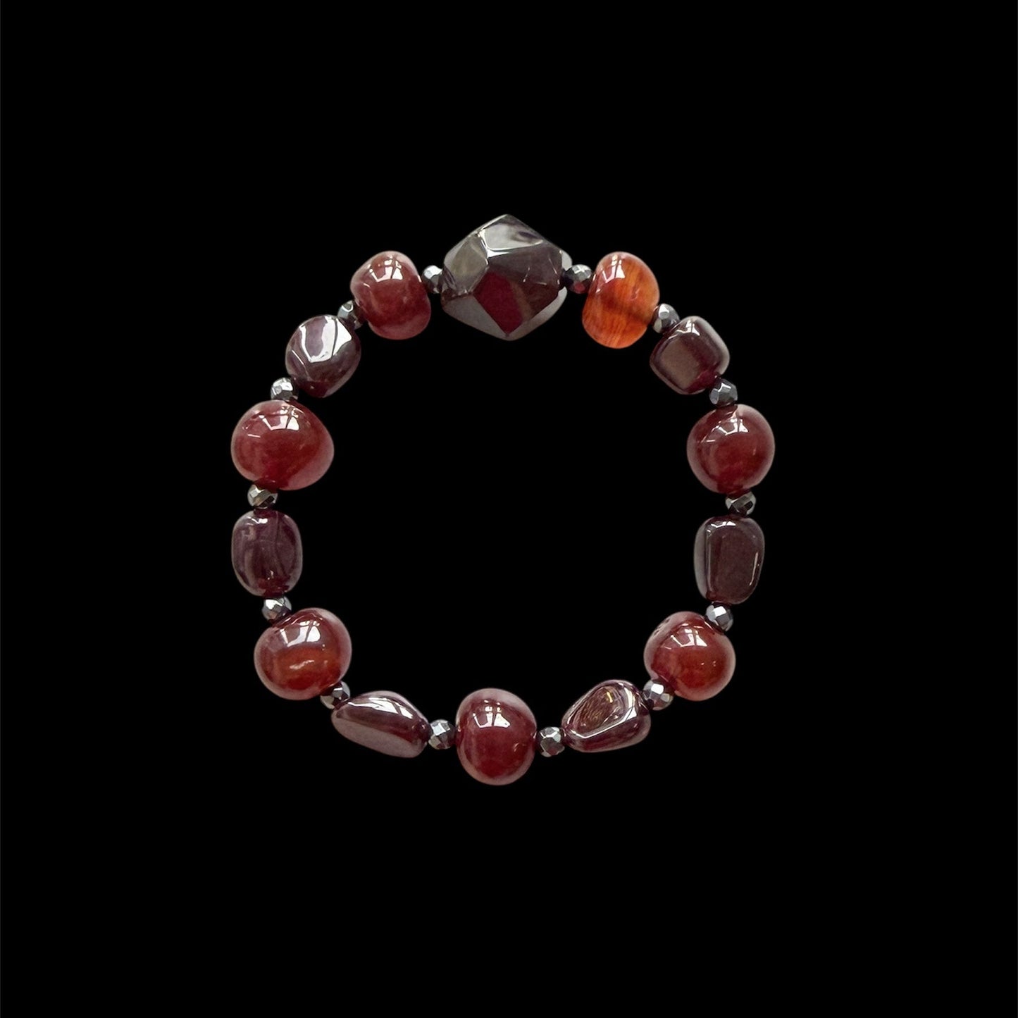 Garnet and carnelian men’s bracelet