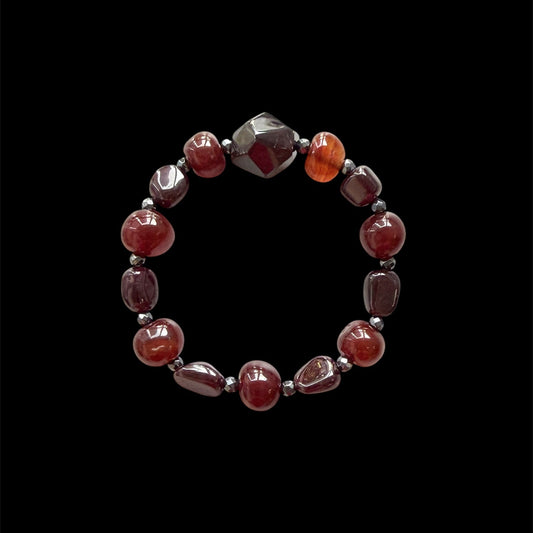 Garnet and carnelian men’s bracelet