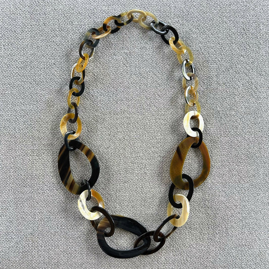 Very long and chunky buffalo horn necklace