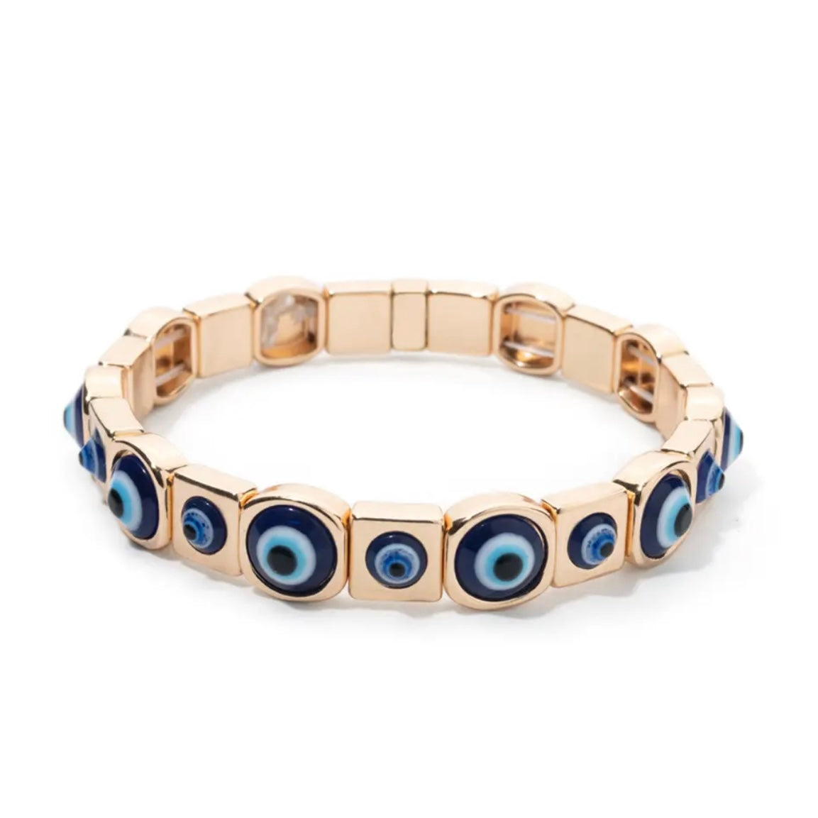 Set of 3 enamel evil eye bracelets