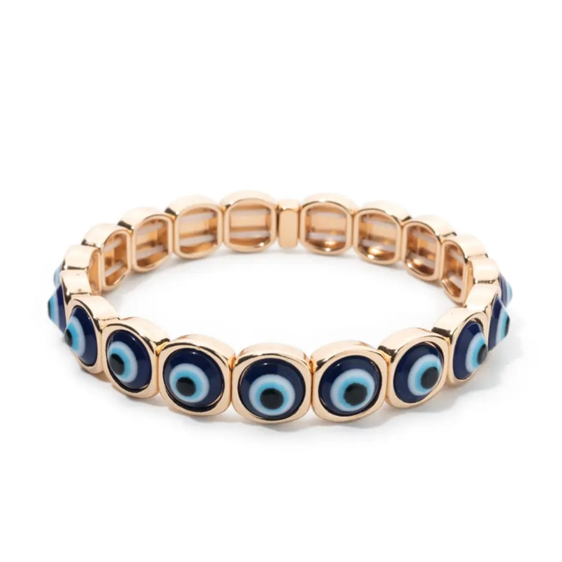 Set of 3 enamel evil eye bracelets