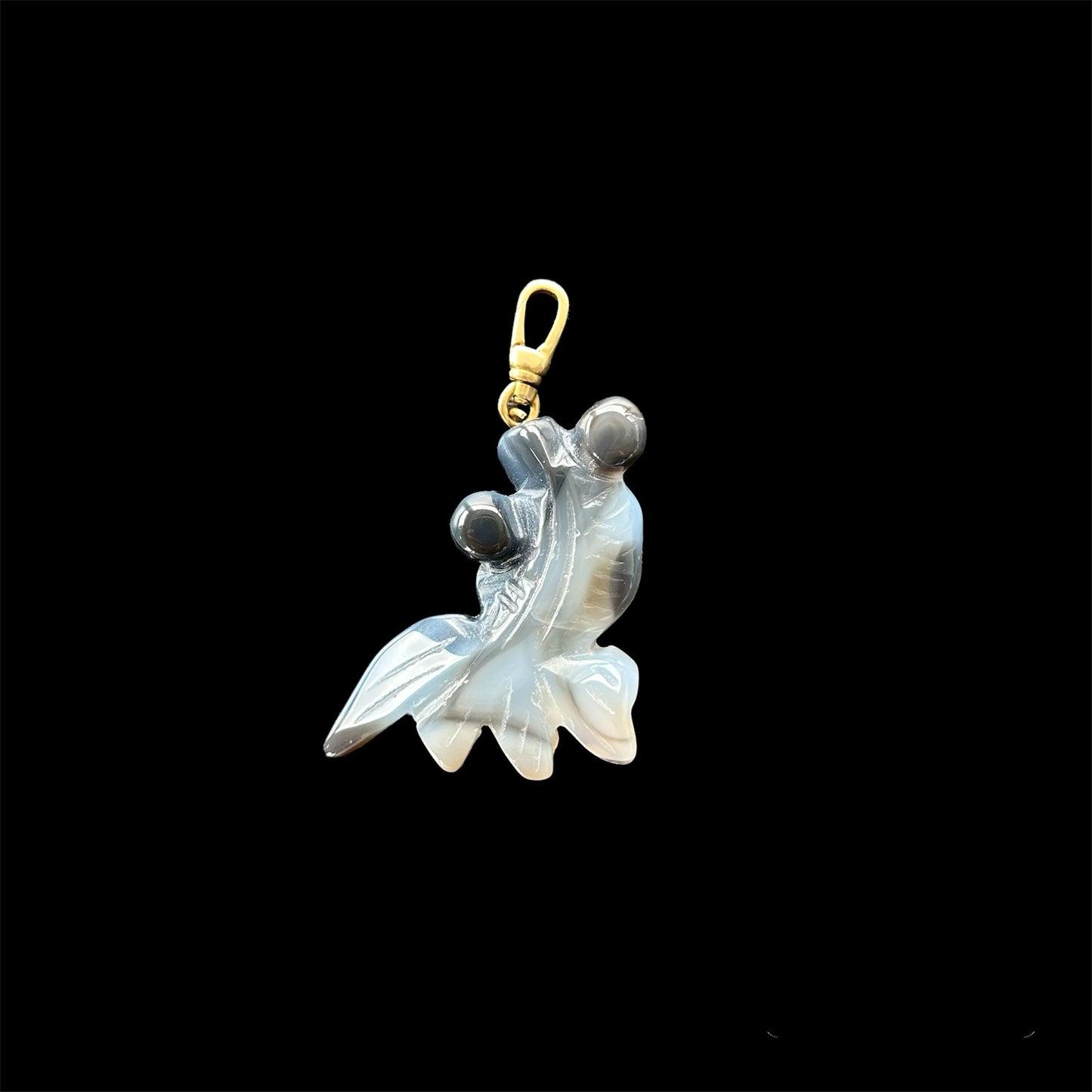 Agate goldfish pendant