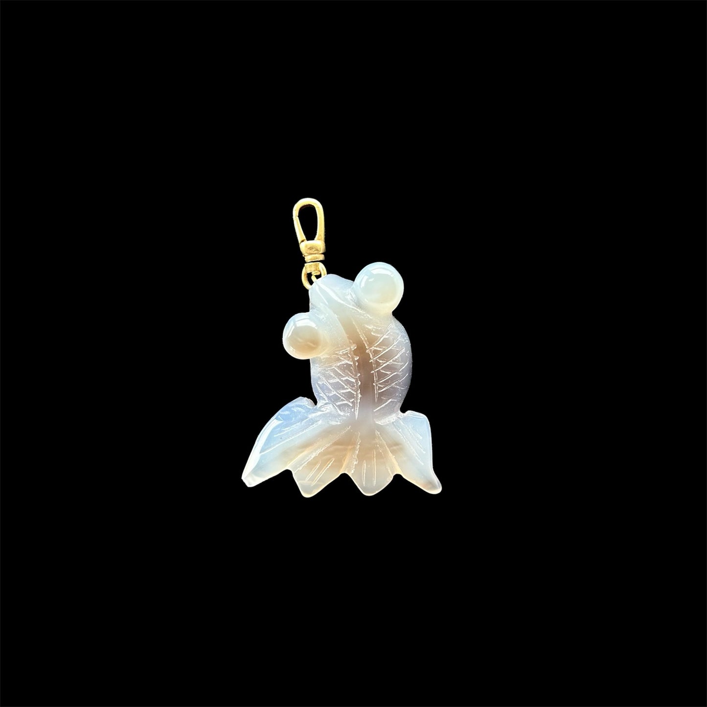 Agate goldfish pendant