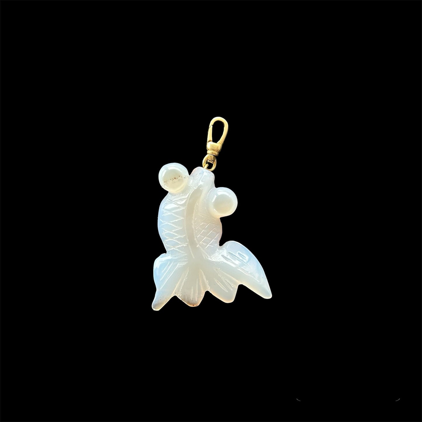 Agate goldfish pendant