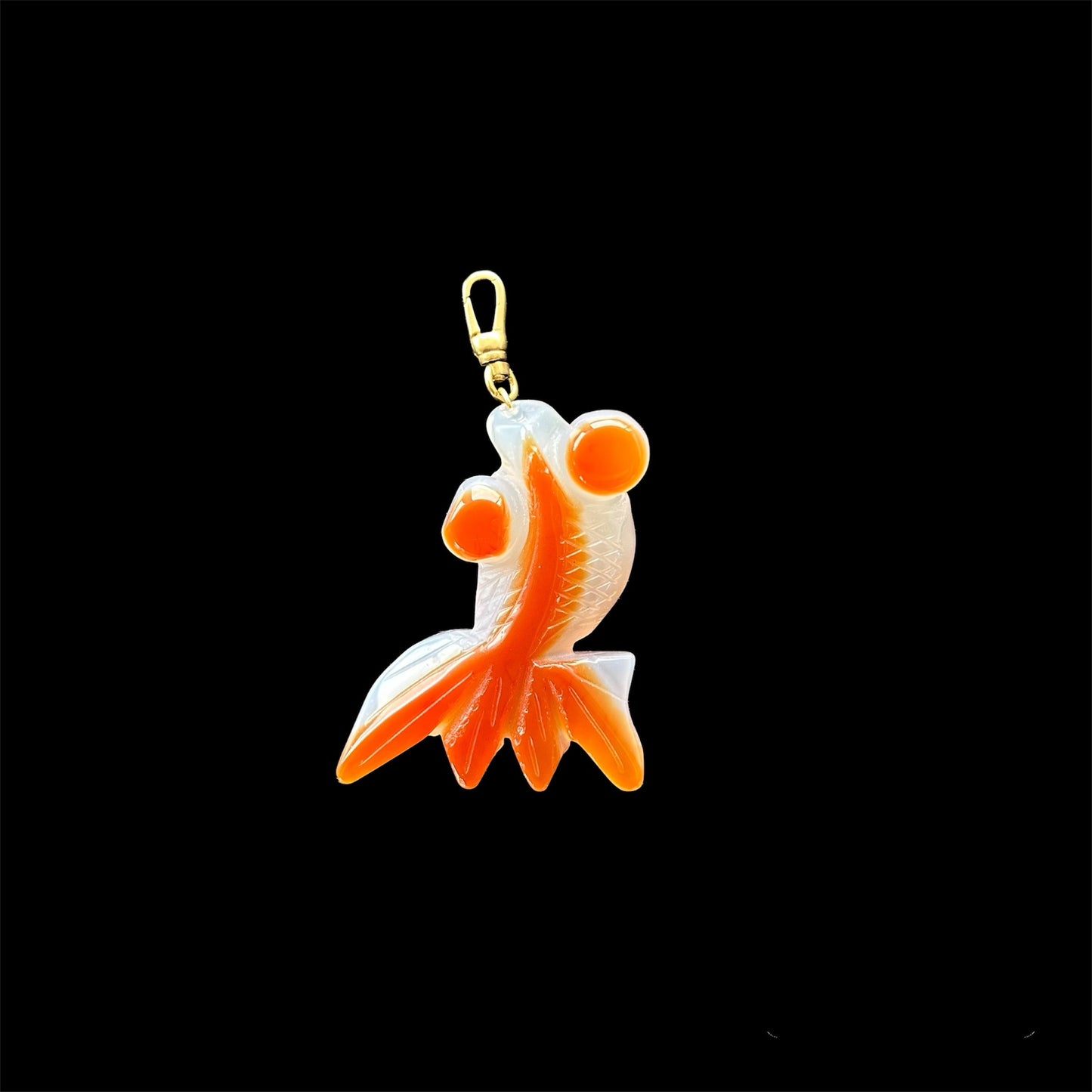 Agate goldfish pendant