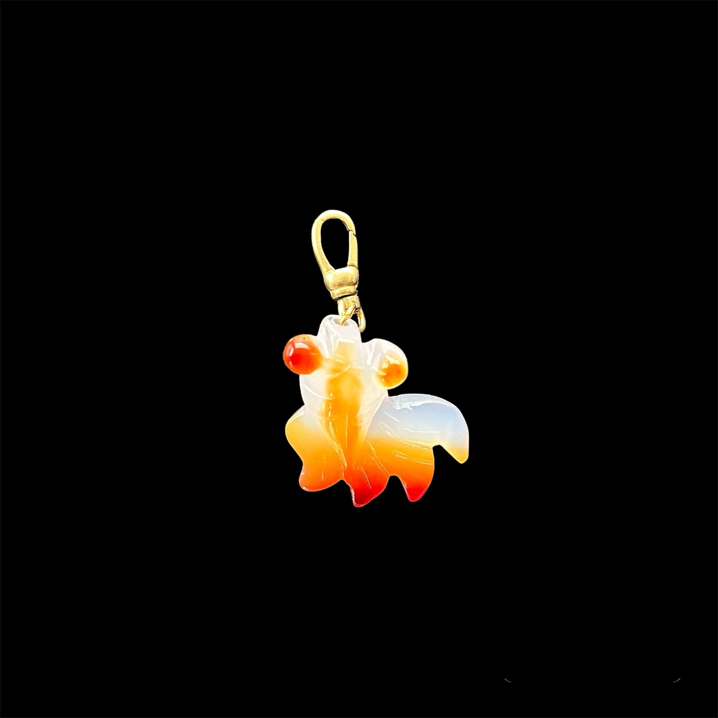 Agate goldfish pendant