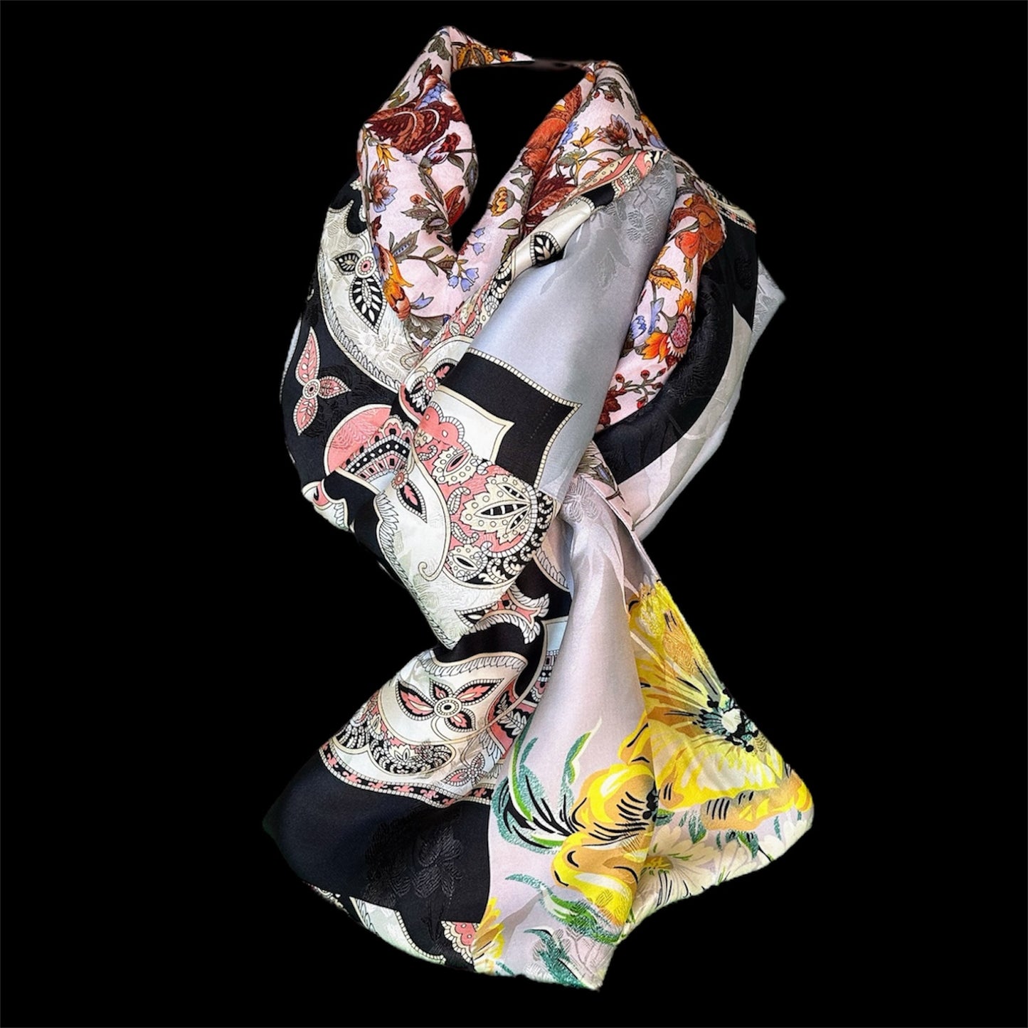 Reversible silk infinity scarf