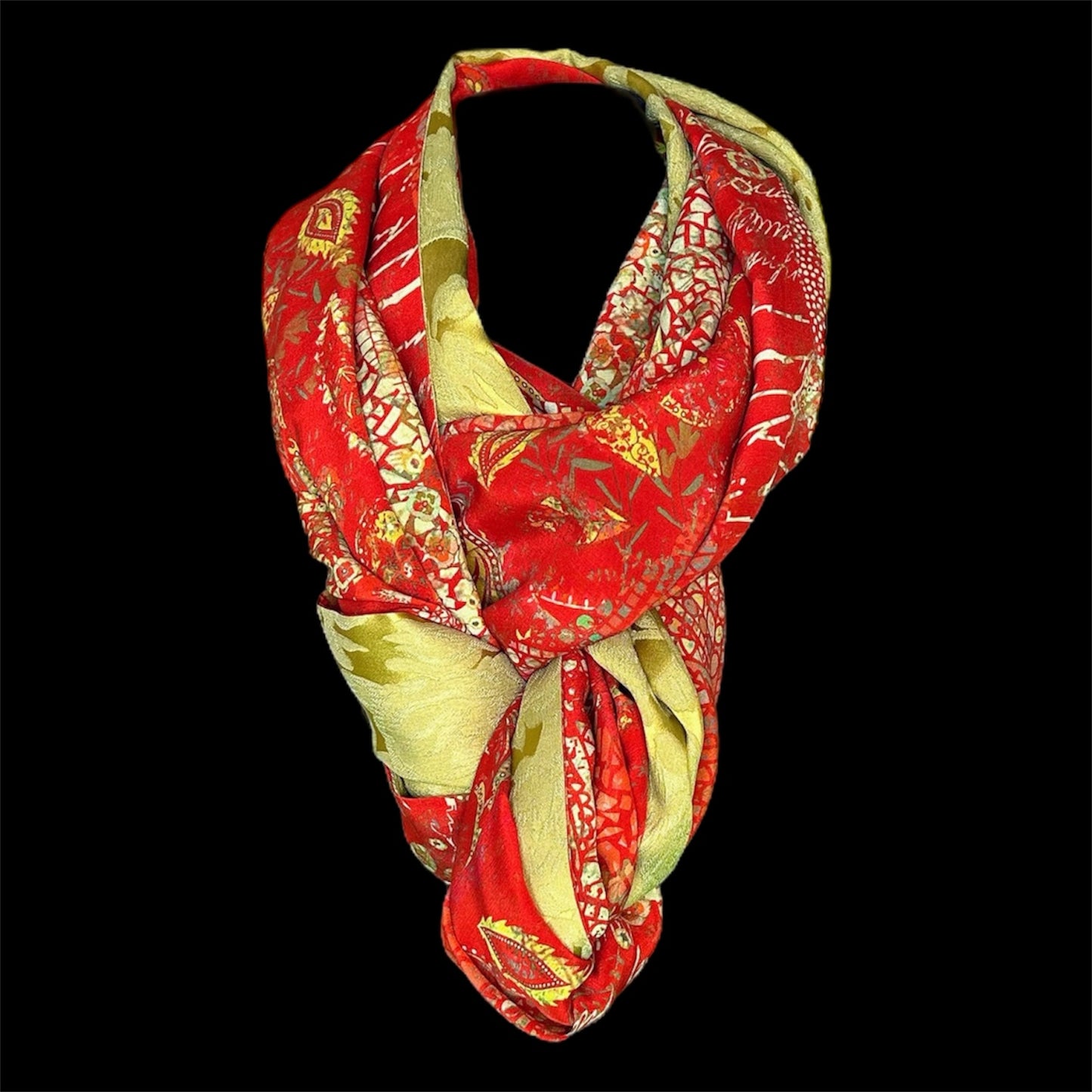 Reversible silk infinity scarf