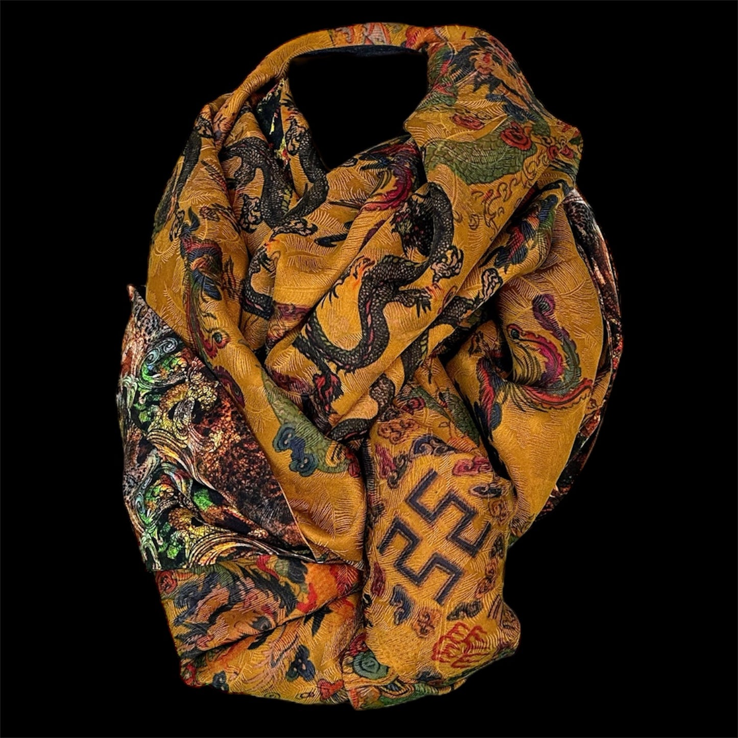 Reversible silk infinity scarf