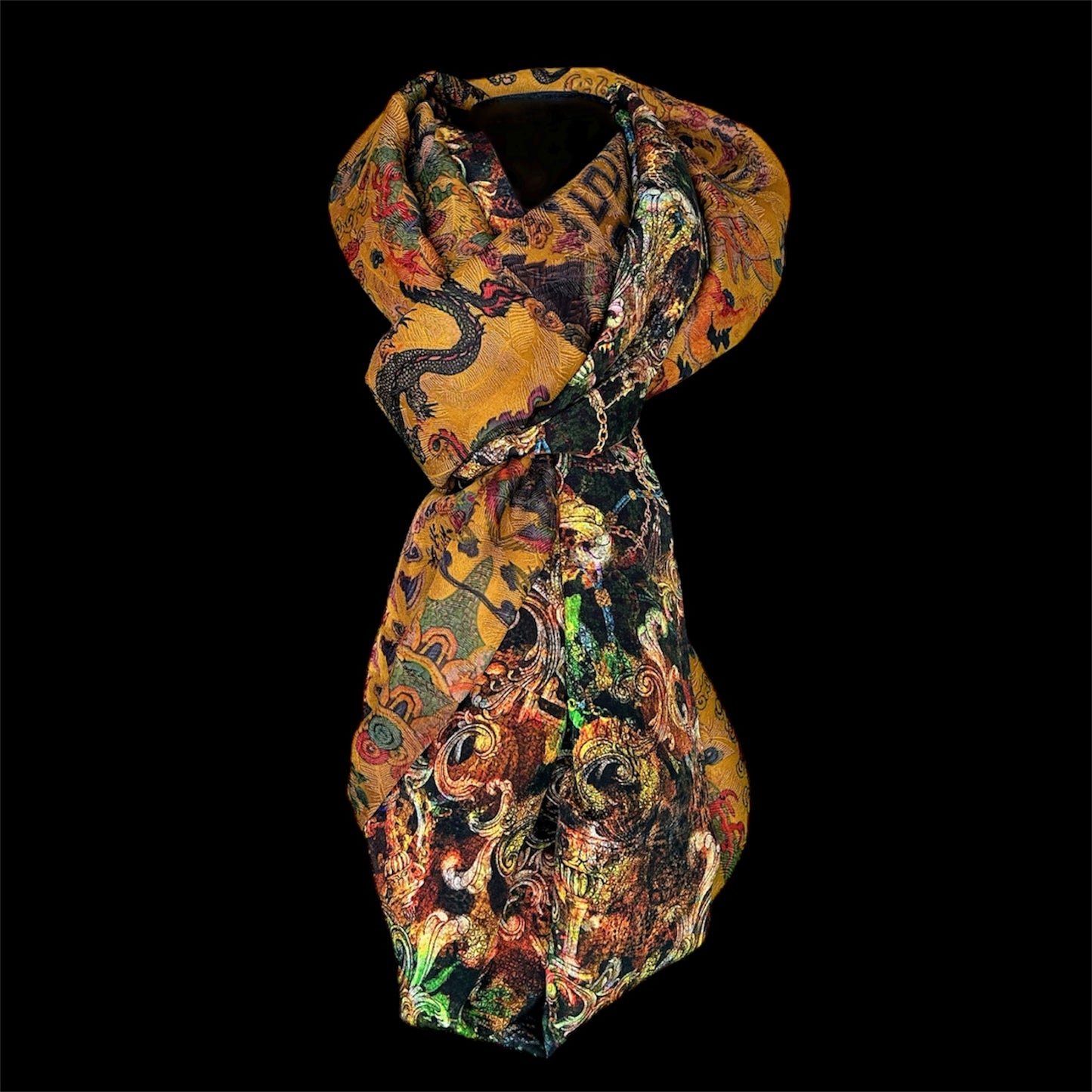 Reversible silk infinity scarf