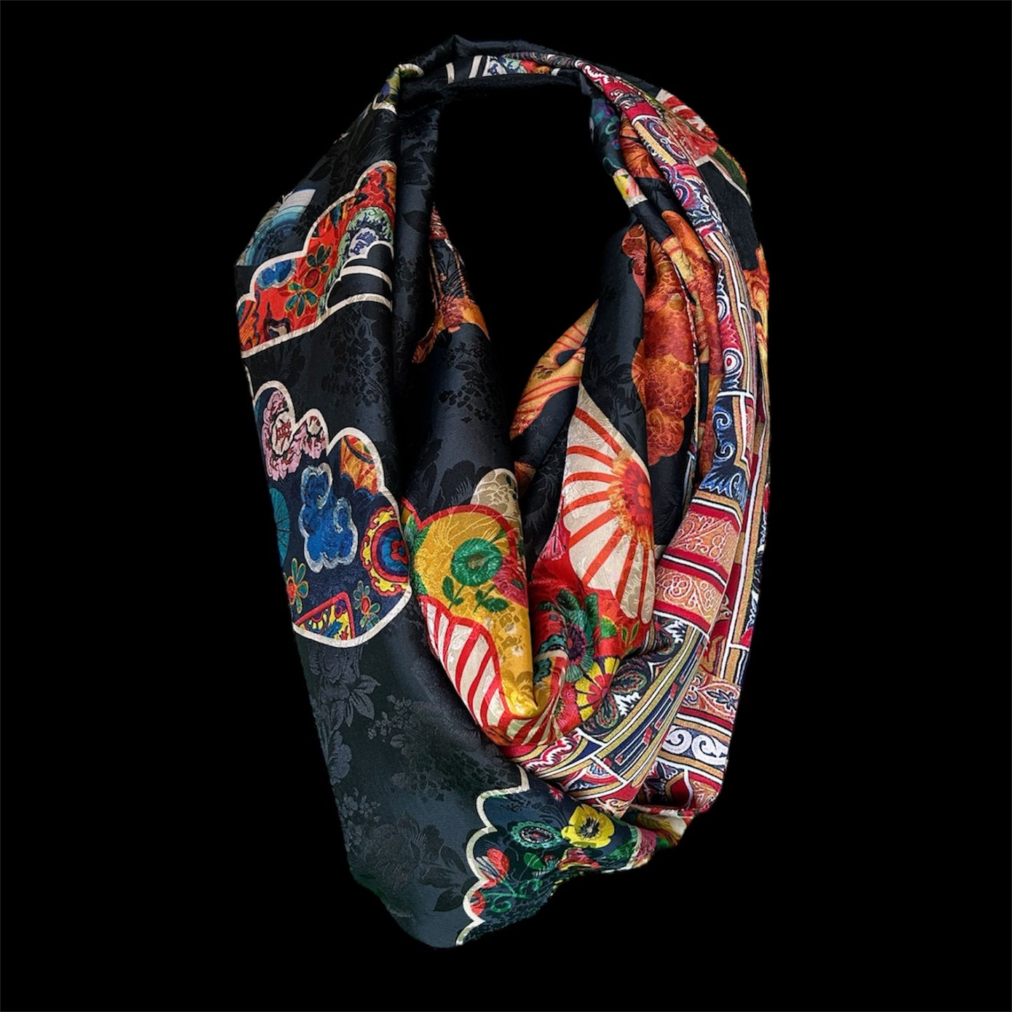 Reversible silk infinity scarf