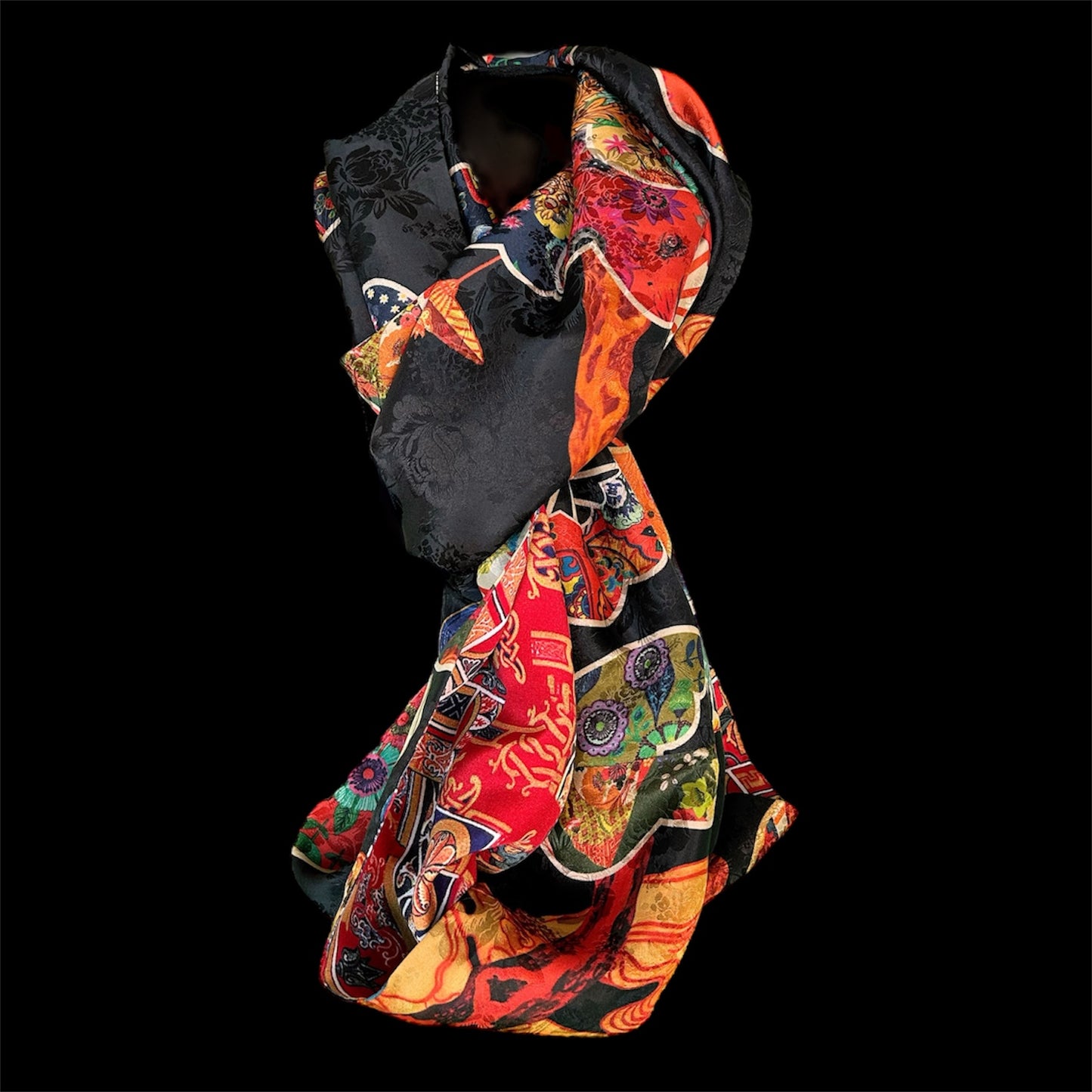 Reversible silk infinity scarf