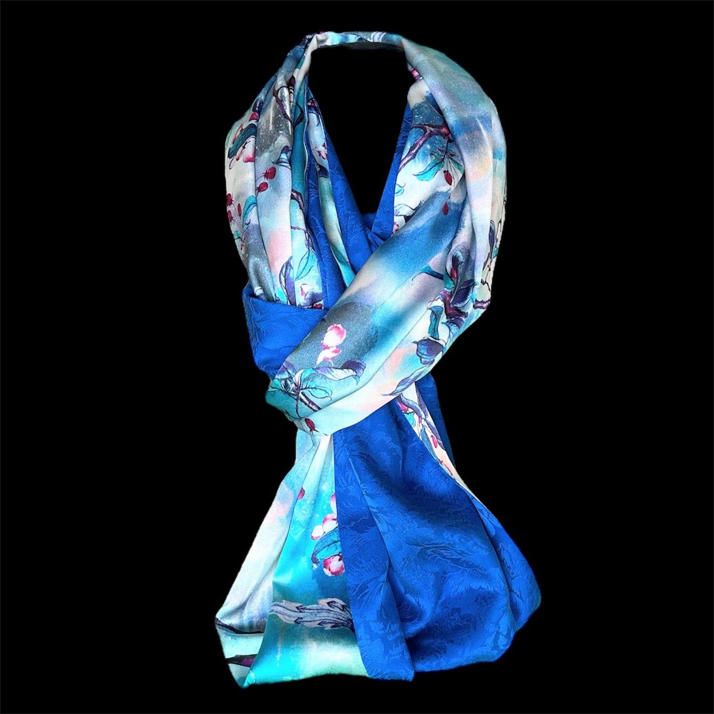 Reversible silk infinity scarf