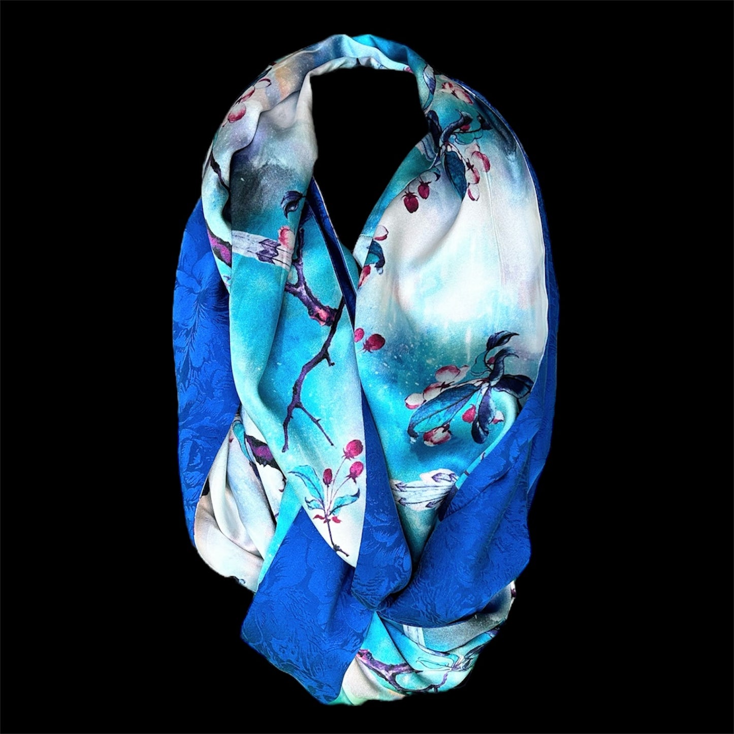 Reversible silk infinity scarf