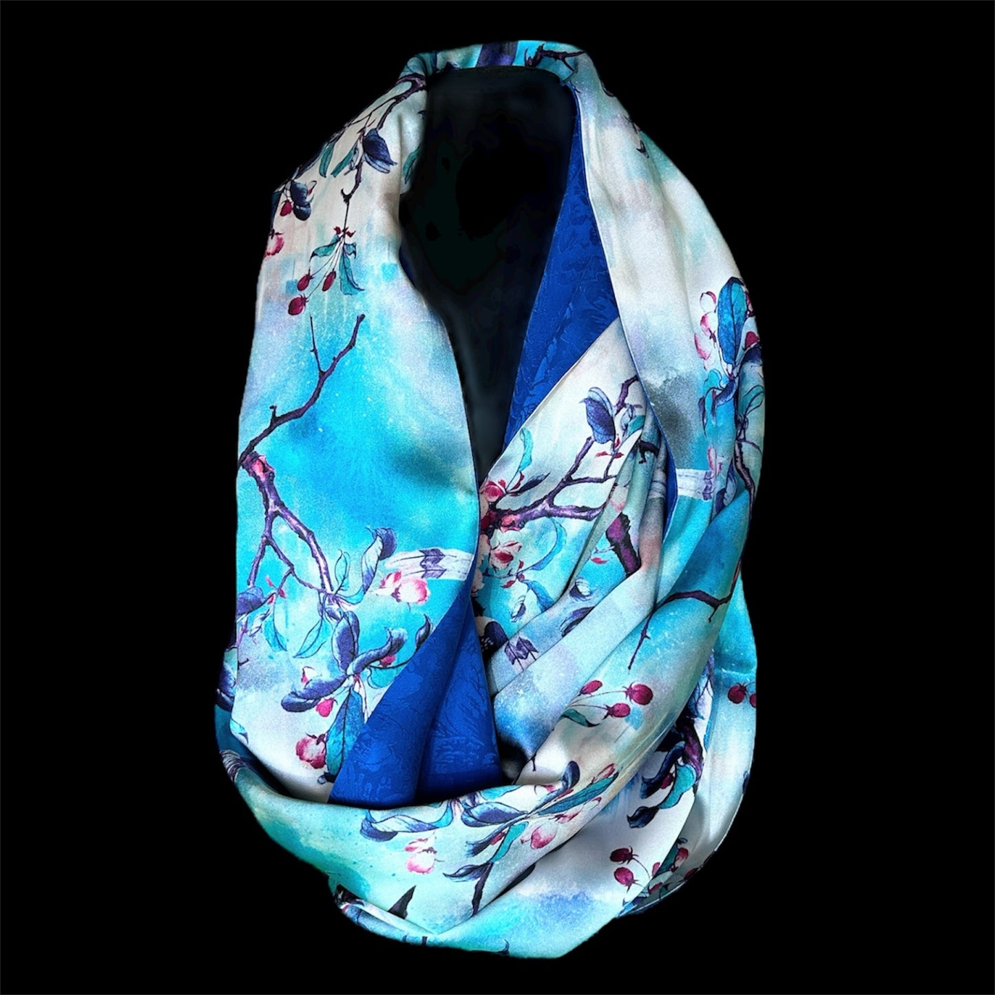 Reversible silk infinity scarf