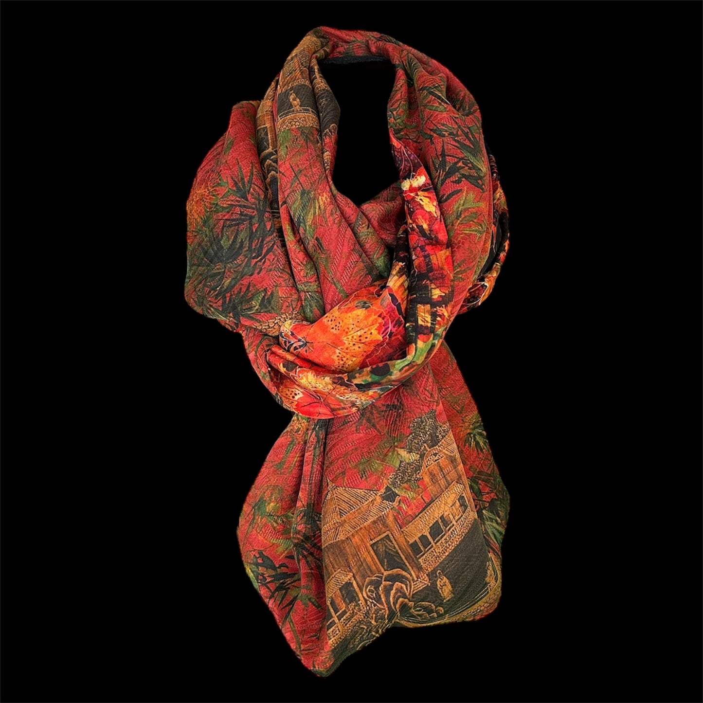 Reversible silk infinity scarf