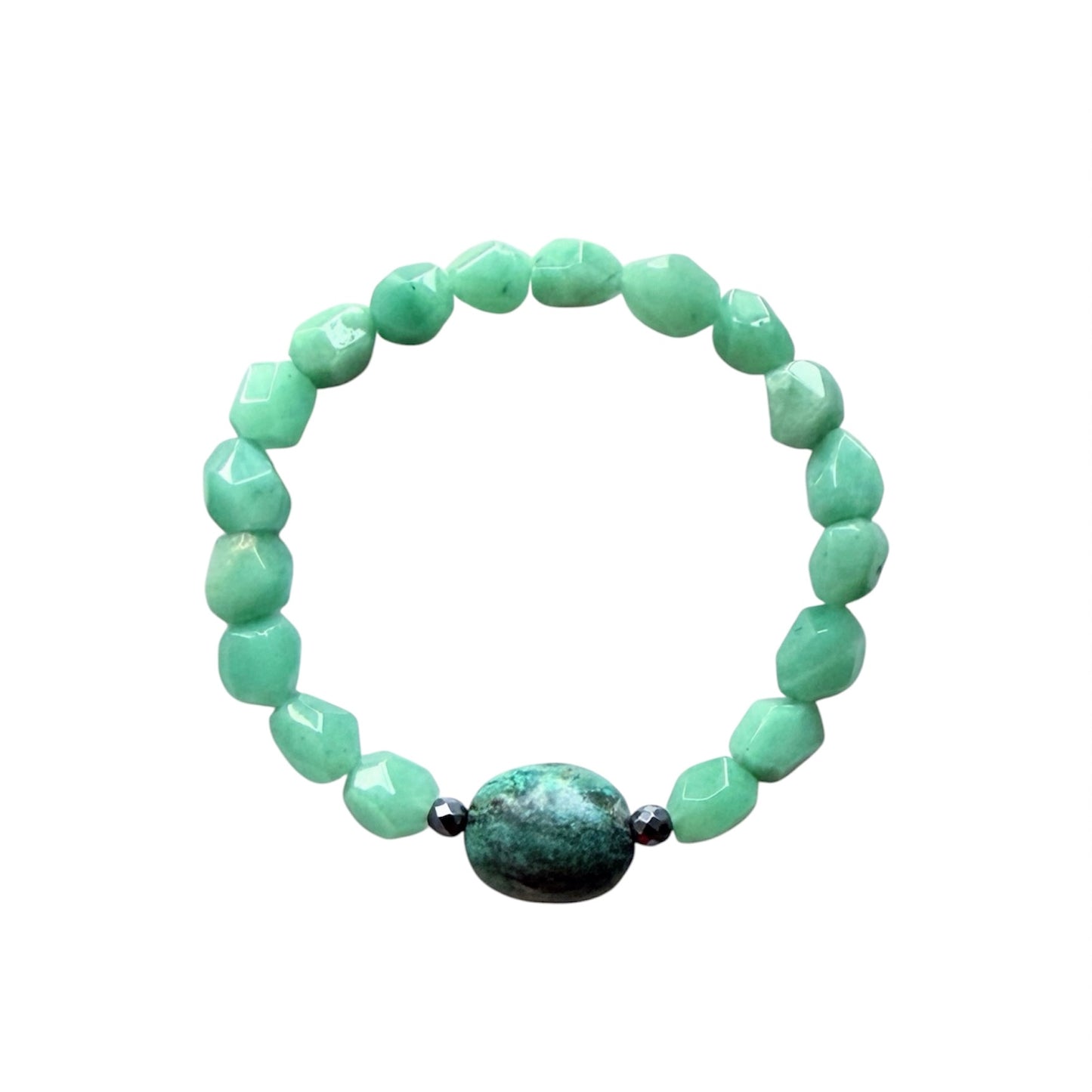 New jade and African turquoise men’s bracelet