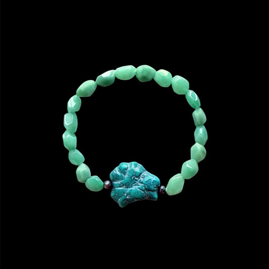 New jade and turquoise nugget men’s bracelet