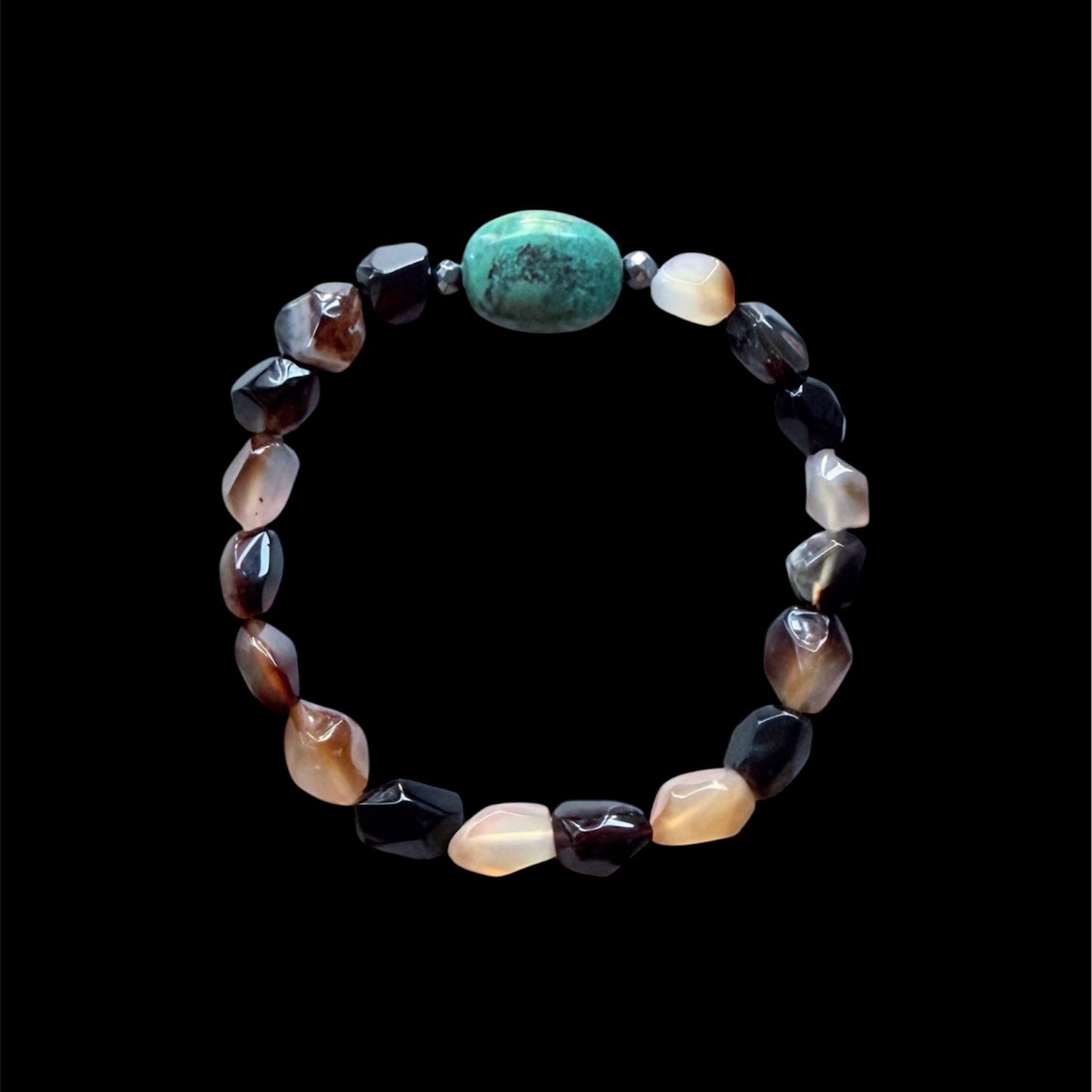 Agate and African turquoise men’s bracelet