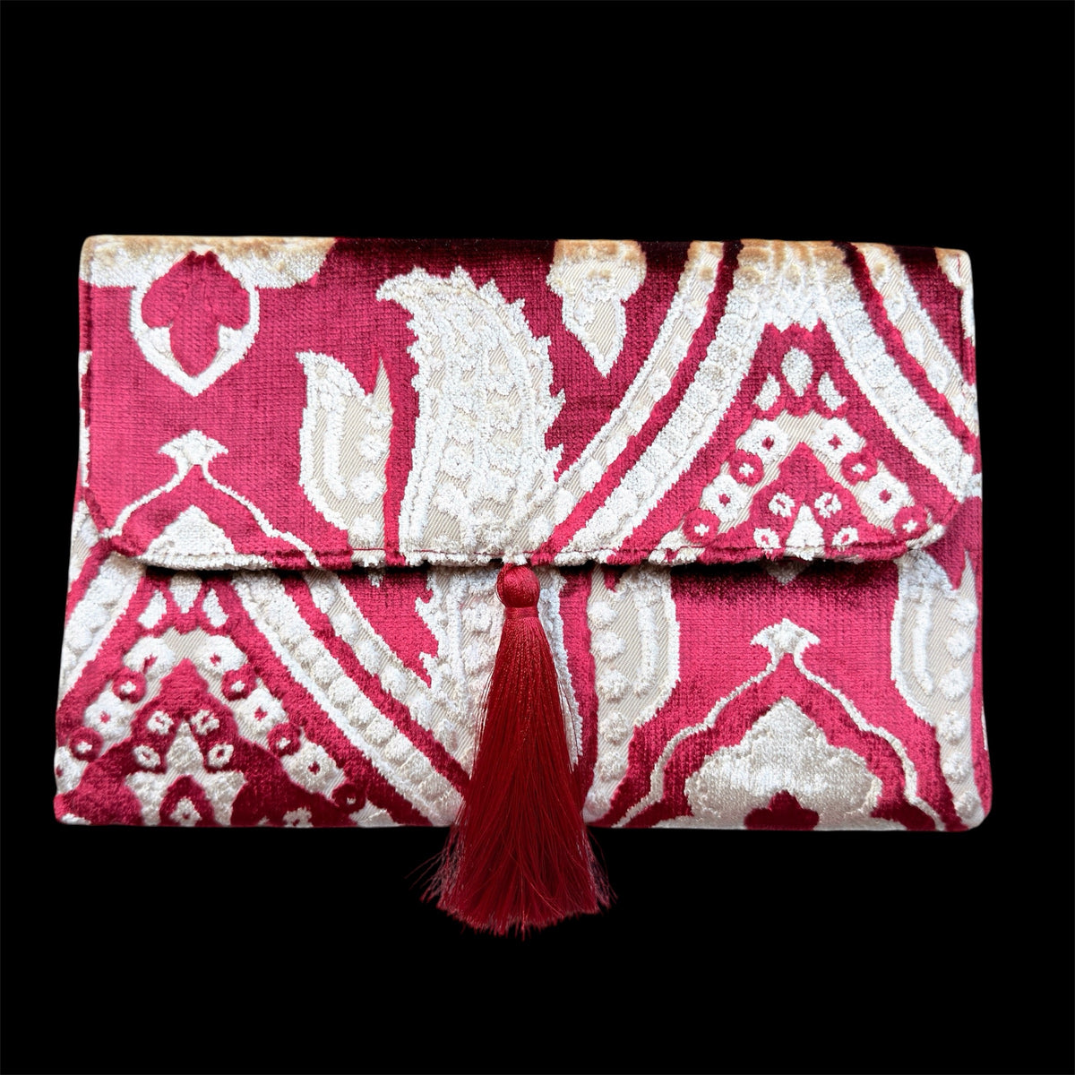 Silk velvet clutch