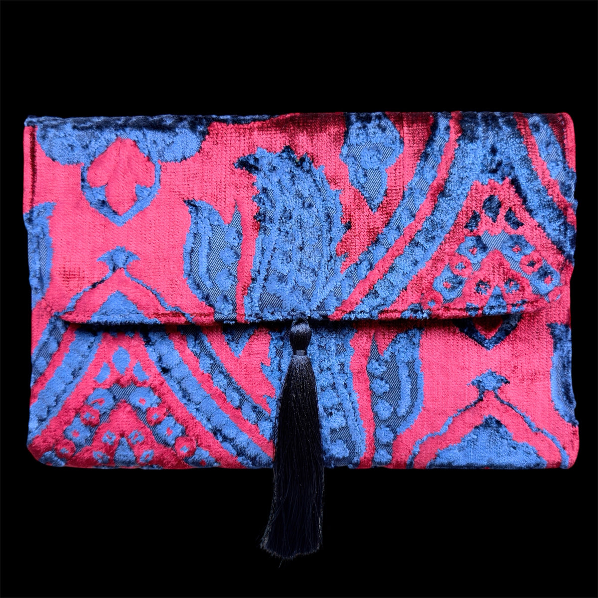 Silk velvet clutch