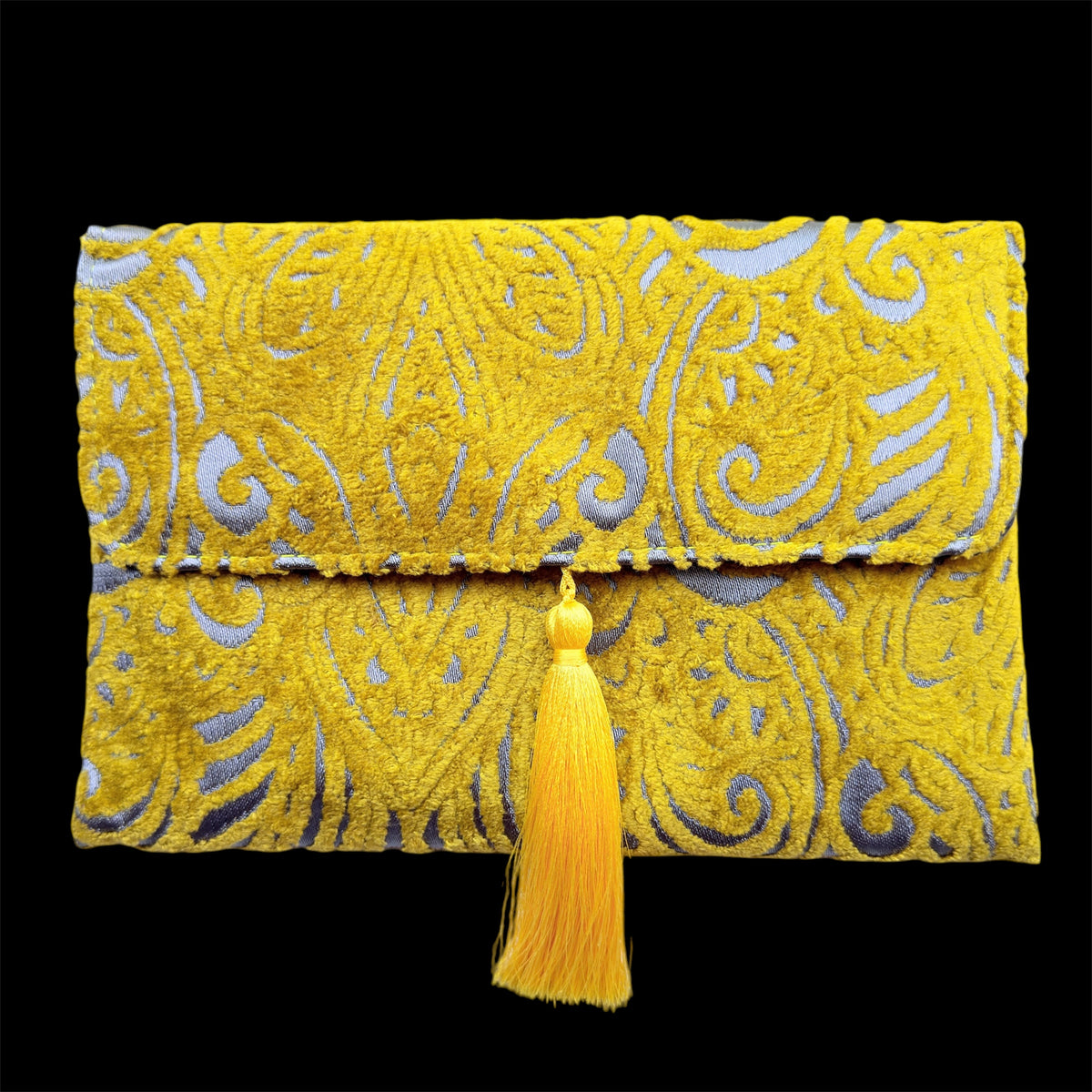 Silk velvet clutch