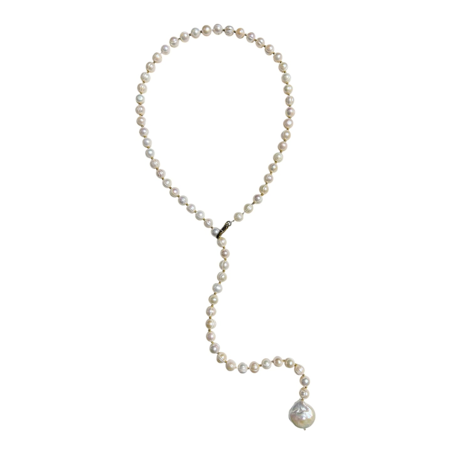 Freshwater pearl lariat