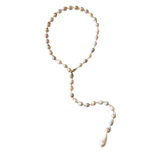 Baroque freshwater pearl lariat