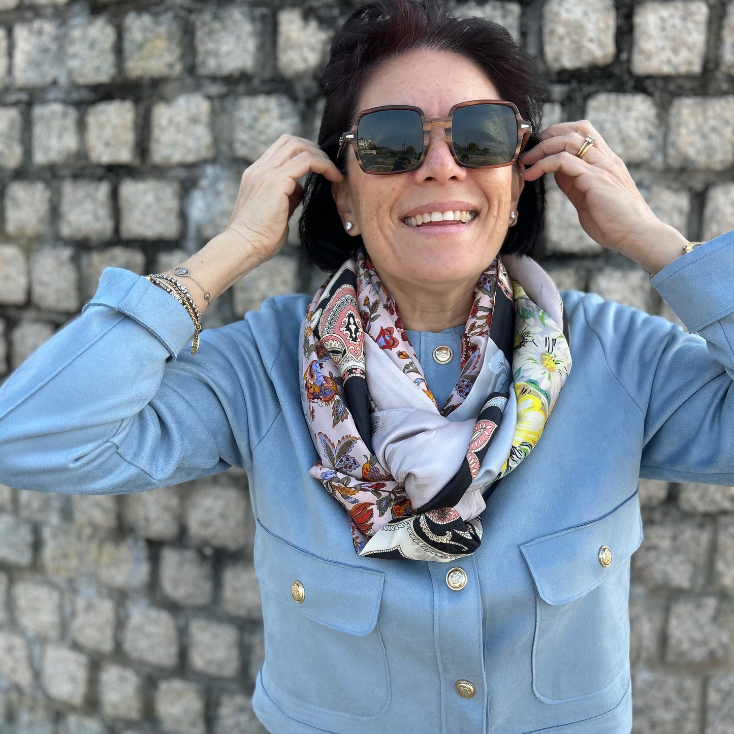 Reversible silk infinity scarf